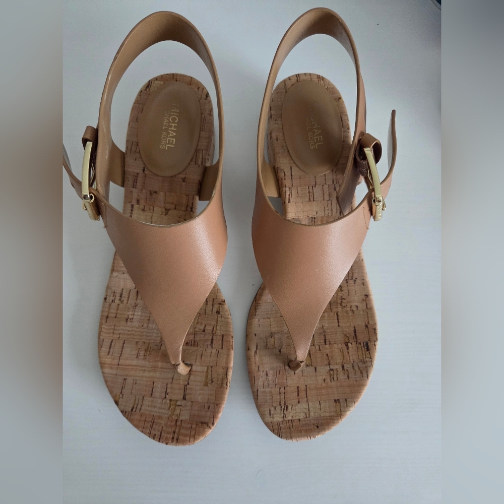 Michael Kors Tan Leather Sandals 8.5